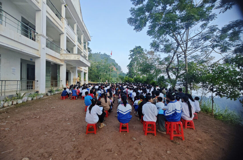  LỄ CHÀO CỜ VÀ KHUNG CẢNH THIÊN NHIÊN TẠI TRƯỜNG PTDTBT TIỂU HỌC VÀ THCS NAM CAO